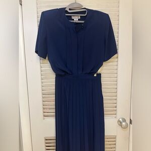 Vintage Navy Blouse & Skirt Set